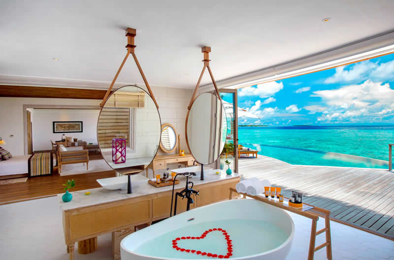 bathroom with ocean view